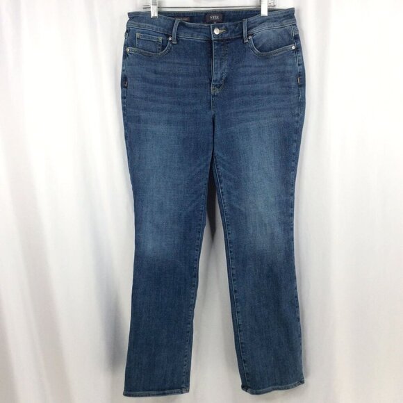 NYDJ Marilyn Straight Leg Jeans Lift Tuck Technology Womens Size 14 Stretch - Picture 1 of 9